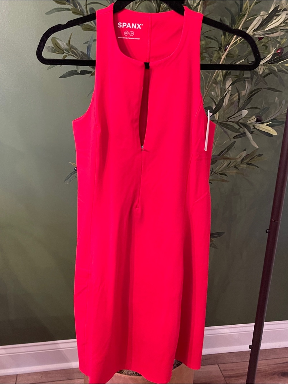 SPANX Red Get Moving Zip Front Dress